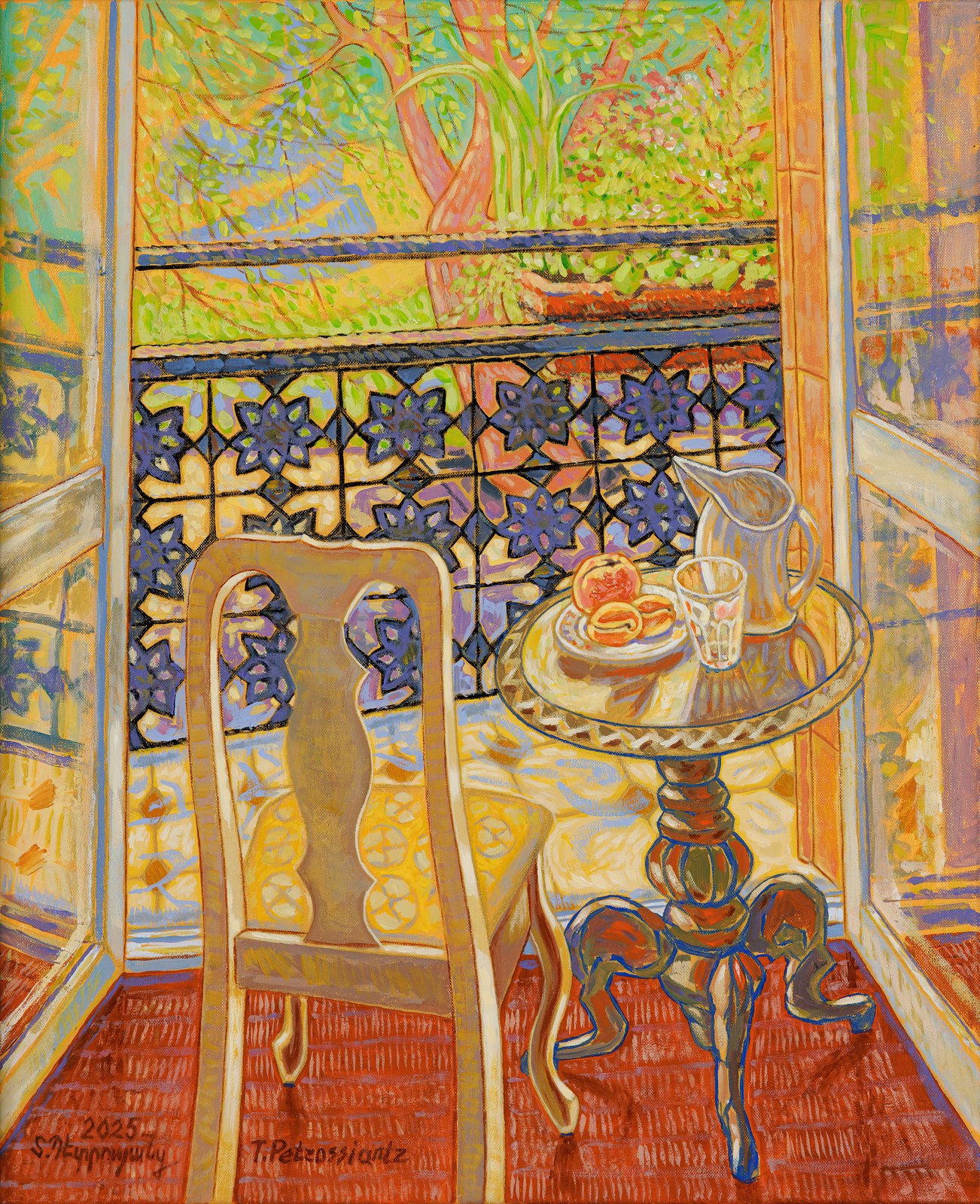 Morning on the Balcony, acrylic on canvas