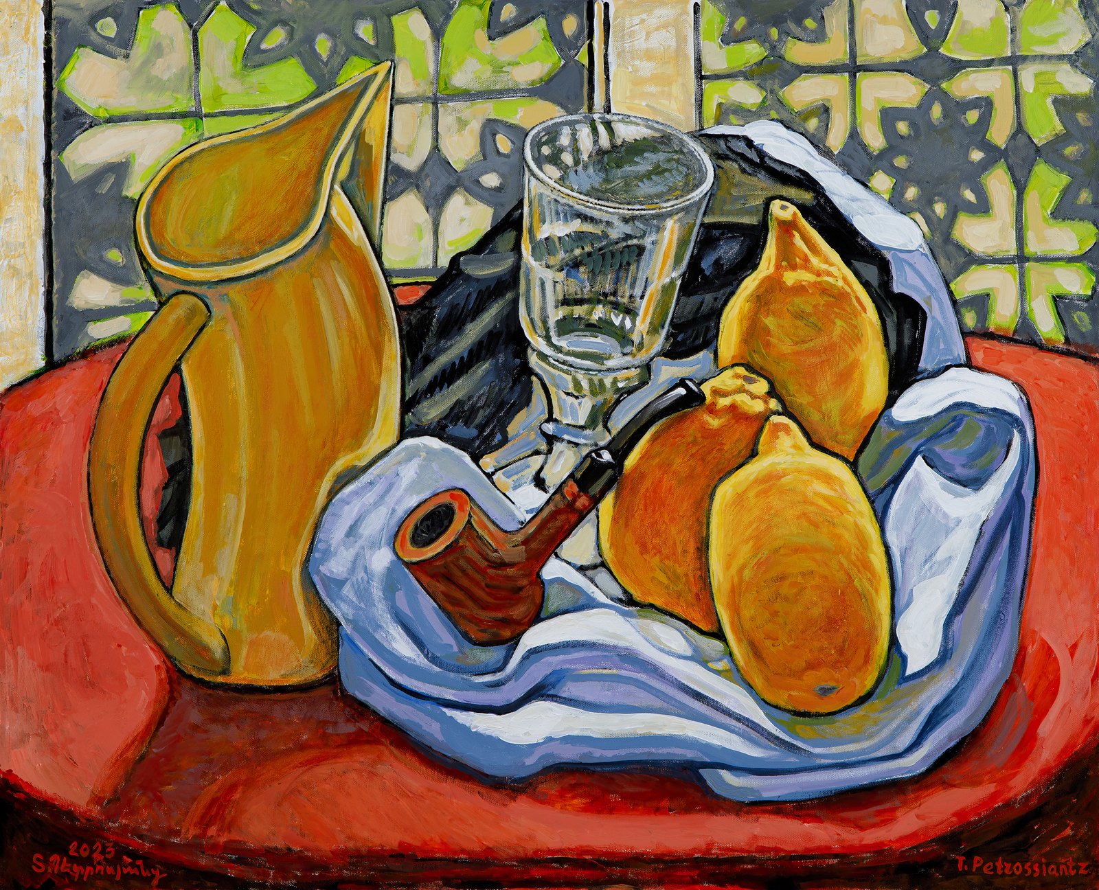 Pipe or Lemon?, acrylic on canvas