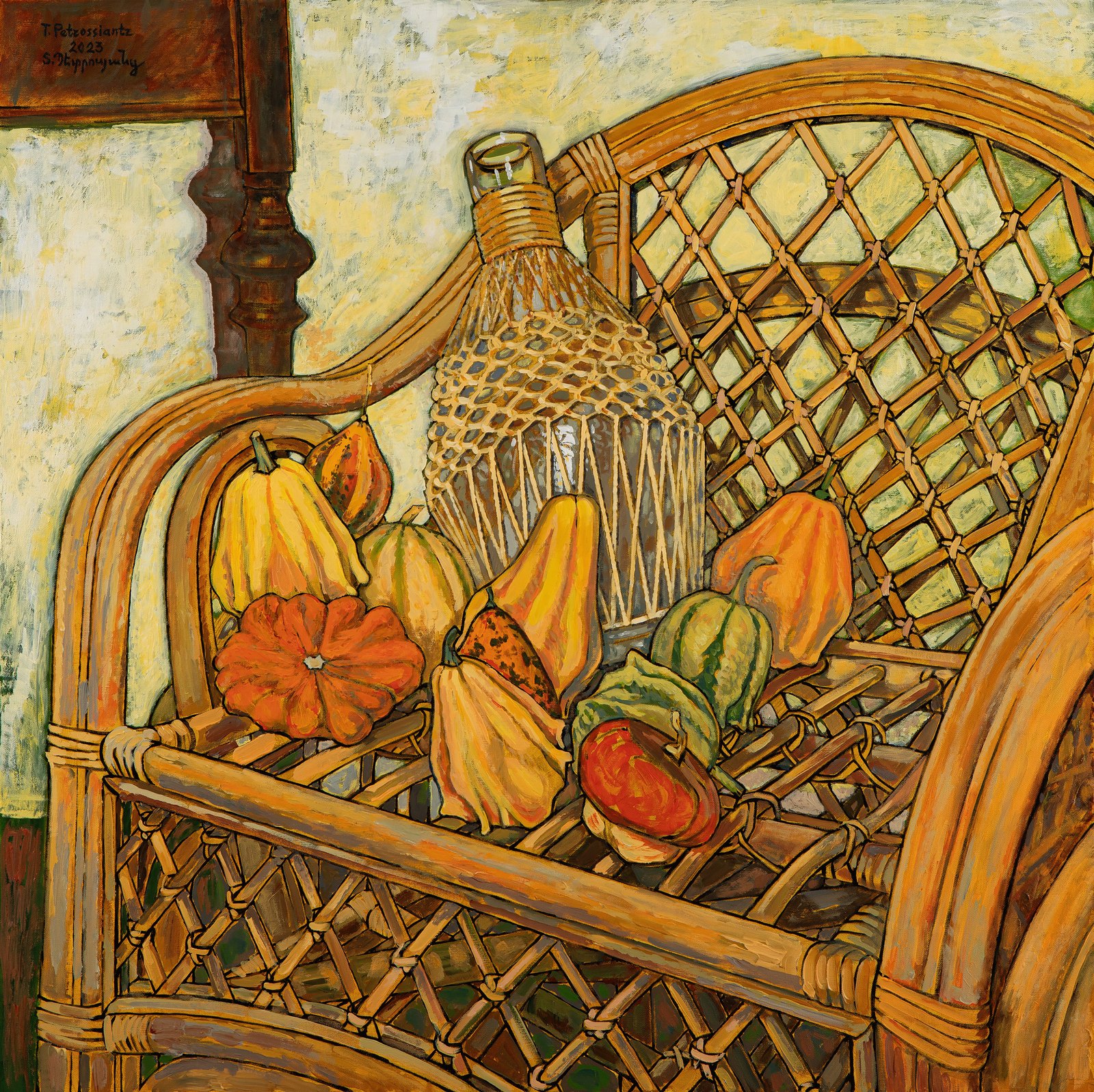Pumpkins, acrylic on canvas