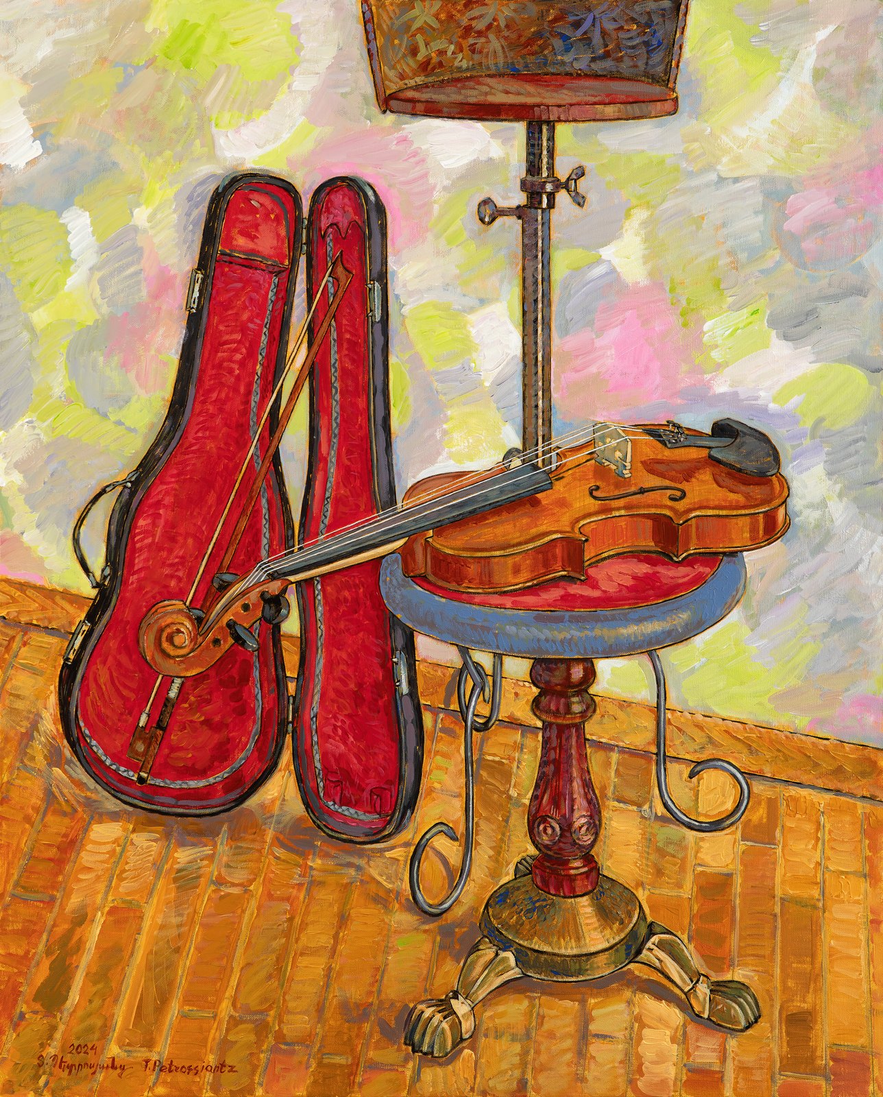 The Waiting Violin, acrylic on canvas